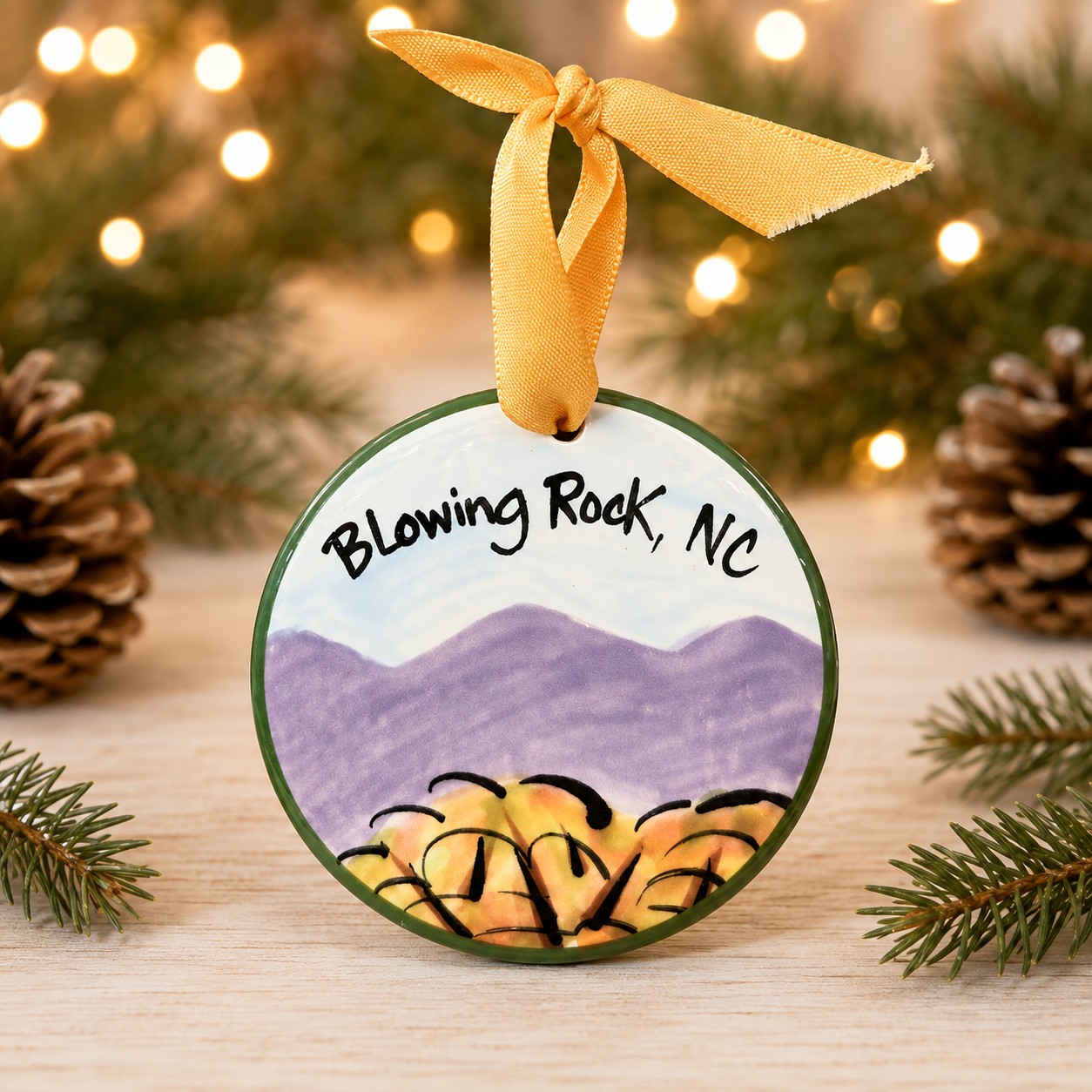Blowing Rock Fall Mountain Ornament